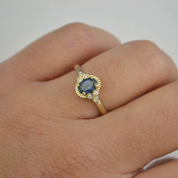 Ethically Sourced Sapphire Diamond Engagement Ring: Ida, 2 of 5