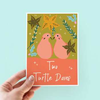 Two Turtle Doves Christmas Card, 2 of 3