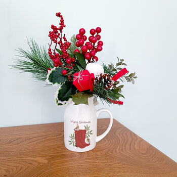 Robin And Wellies Christmas Flower Vase, 2 of 6