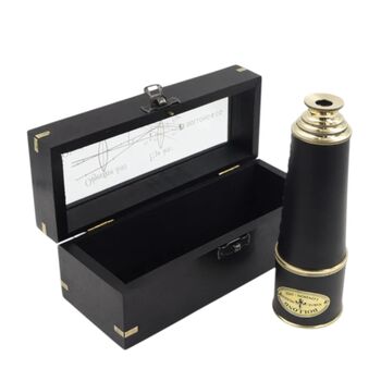 17 Inch Aurum Black Telescope With Wooden Case, 8 of 9