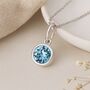 Personalised Sterling Silver March Aquamarine Birthstone Necklace, thumbnail 1 of 9