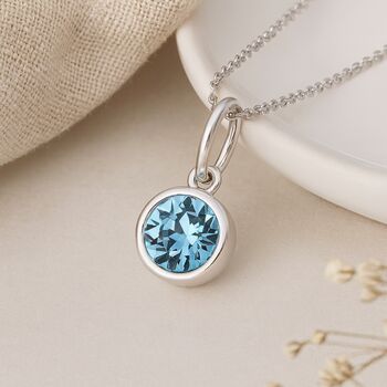 Personalised Sterling Silver Aquamarine Pendant Necklace: March Birthstone, 3 of 9