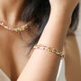 Rainbow Bead And Chain Layered Bracelet In Gold Plating, thumbnail 3 of 3