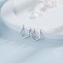 Sterling Silver Pentagon Shape Huggie Hoop Earrings, thumbnail 1 of 10