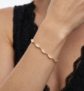 Nekomeishi Semi Precious Cream Cats Eye Bracelet, 2 of 5