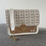 Personalised Amelia Straw Chain Brown Cross Body Bag, thumbnail 4 of 8