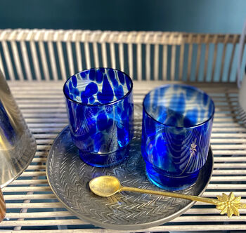 Set Of Two Blue Tortoise Glass Tumblers, 6 of 6