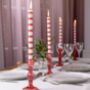 Red And White Stripe Straight Dinner Candles, thumbnail 1 of 2