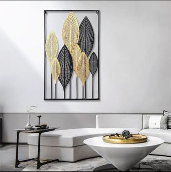 Modern Black And Gold Leaf Luxury Wall Art Decor, 5 of 12