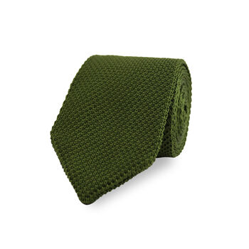 Men's Knitted Bow Tie In Olive Green | Perfect Wedding Neck Tie For Groomsmen, 4 of 8