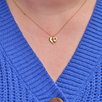 Heart Paw Print Gold Plated Necklace, 2 of 5