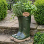 Personalised Large Forest Green Welly Boots Planter Easter Gift, thumbnail 1 of 11