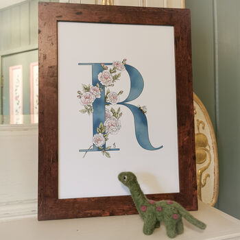 R Is For Rose Initial Print, Personalised, 5 of 7