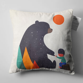 Abstract Bear And Child Cushion Cover With Multicolour, 5 of 7