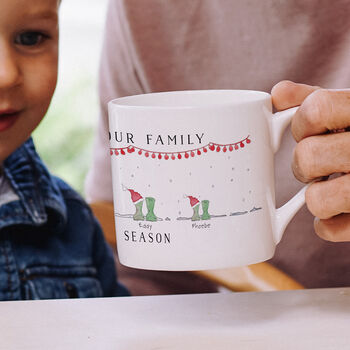 Personalised Welly Boot Family Christmas Mug, 2 of 4