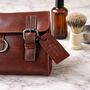 Personalised Hanging Leather Wash Bag, thumbnail 2 of 4