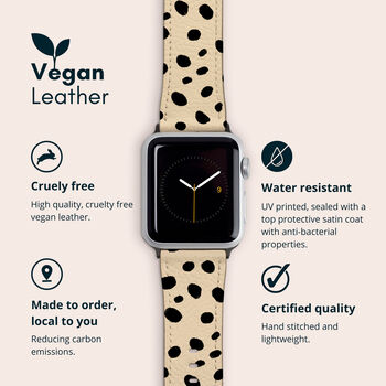 Beige Dots Vegan Leather Apple Watch Band, 2 of 6