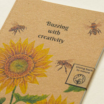 Sunflowers And Bees Kraft Notebook | Journal | Sketchbook, 2 of 4