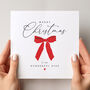 Christmas Card For Wife / Husband: Festive Red Bow And Red Heart Design, thumbnail 7 of 12