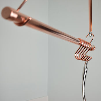 Copper Ceiling Pot And Pan Rail/Rack, 4 of 5