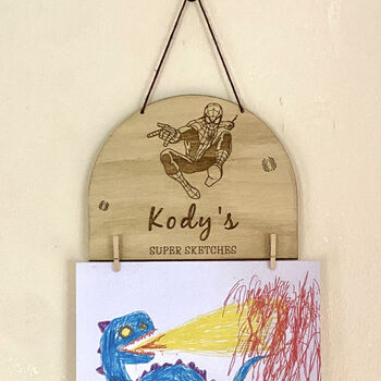 Personalised Artwork Hanger Kids Drawing Holder, 4 of 8