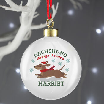 Dachshund Christmas Bauble Sausage Dog Xmas Gifts, 2 of 4