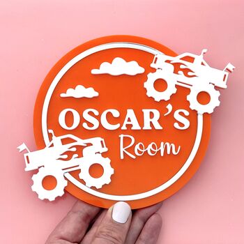 Monster Truck Personalised Kids Door Sign, 2 of 7