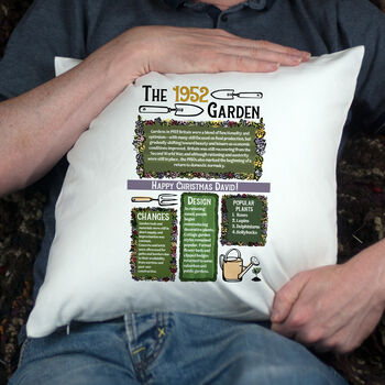 Birthday Gift For Gardeners Personalised Birth Year Cushion, 2 of 6