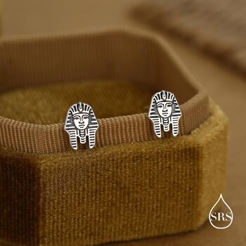Sterling Silver Egyptian Pharaoh Stud Earrings, 6 of 12