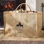 Personalised Natural Jute Deer Log Bag, thumbnail 1 of 6