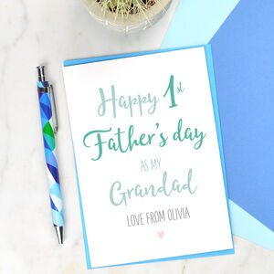 Personalised Grandad First Father's Day Card By Pink and Turquoise