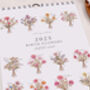 2025 Floral Birth Month Calendar For The Wall, thumbnail 1 of 6