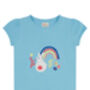 Girls T Shirt | Rainbow Bunny | Certified Organic, thumbnail 6 of 7