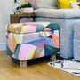 Abstract Velvet Storage Footstool, thumbnail 1 of 5