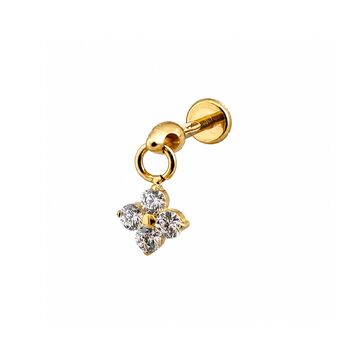 Clover Crystal Dangle Tragus Piercing, 2 of 5