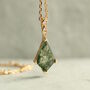 Moss Agate Art Deco Gold Necklace, thumbnail 1 of 9