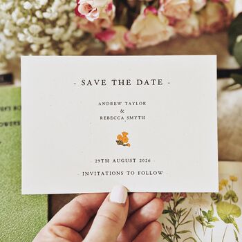 Vintage Wildflower Botanical Wedding Invitation Stationery, 8 of 12
