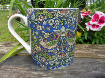Jumbo Mug In William Morris Blue Strawberry Thief Design, 4 of 8