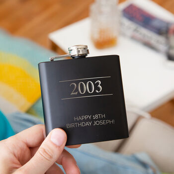 Personalised Year And Message Hip Flask, 2 of 10