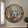 Labrador Silver Stained Glass Effect Suncatcher, thumbnail 4 of 5