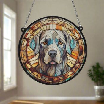 Labrador Silver Stained Glass Effect Suncatcher, 4 of 5