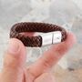 Silver Clasp Custom Brown Leather Bracelet, thumbnail 6 of 12