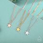 Sterling Silver Delicate Star Pendant Necklace With A Satellite Chain, thumbnail 6 of 11