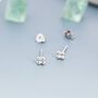 Sterling Silver Extra Tiny Dotted Cluster Stud Earrings, thumbnail 4 of 11