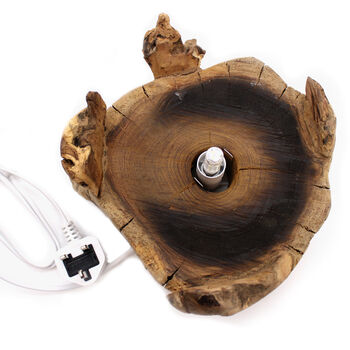 30cm Molten Glass Fish Tank Bowl With Light Teak Root Wooden, 6 of 6