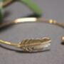 Feather Open Cuff Bangle For Women, thumbnail 7 of 9