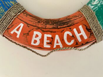 50cm Large Multi Coloured “Lifes A Beach' Buoy Ring Fun Gift, 4 of 7