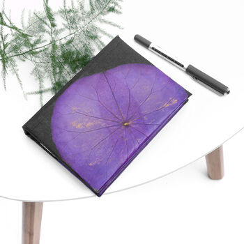 A6 Lotus Leaf Leather Notebook, 7 of 12