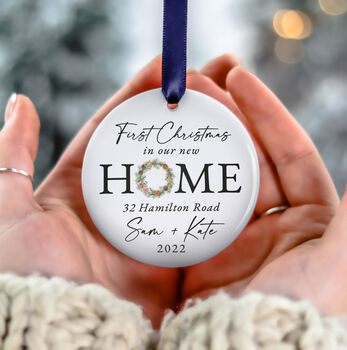 First Christmas In New Home Ceramic Bauble Decoration, 4 of 11