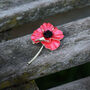 Poppy On Stem Red Flower Brooch, thumbnail 1 of 8